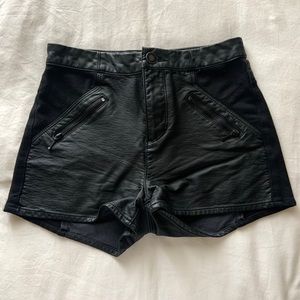 Faux leather shorts